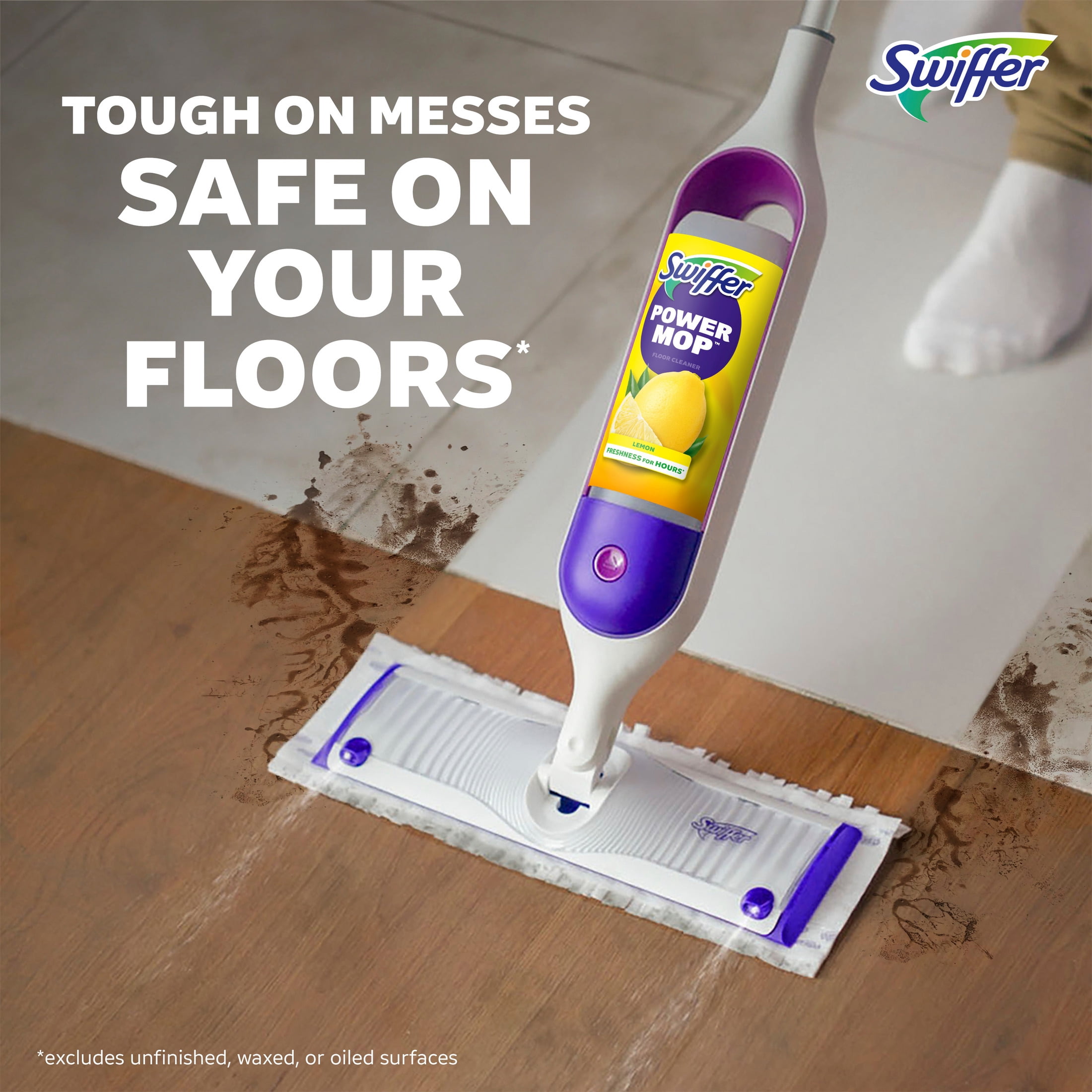 Swiffer PowerMop Solution with Lemon Scent, 2 Count