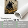 thumbnail image 4 of FLASHLUMI 24x36 Inch Black Bear in Wildflower Field Canvas Wall Art, Whimsical Wildlife Decor for Living Room Bedroom, No Frame, 4 of 10