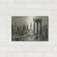 thumbnail image 3 of Luxe Metal Art 'Brooklyn Bridge Gray and Gold' by Silvia Vassileva, Metal Wall Art, 16" x 12", 3 of 9