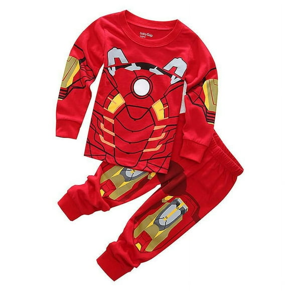 Superhero Pyjamas Kids Boys Sleepwear Nightwear Pajamas Pjs Set Outfit-Iron Man-4-5 Years(Lizuzu)