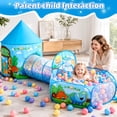 thumbnail image 5 of JoyStone 3-in-1 Kids Dinosaur Play Tent with Tunnel & Ball Pit, Pop Up Playhouse for Toddlers, Indoor & Outdoor Toy, Foldable with Carrying Bag, Blue (Balls Not Included), 5 of 8