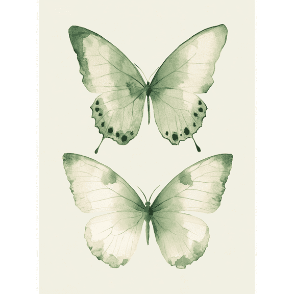 Sage Green Butterfly Canvas Wall Art Prints,Perfect for Living Room,Bedroom,Bathroom,Office, and Kitchen Decor.