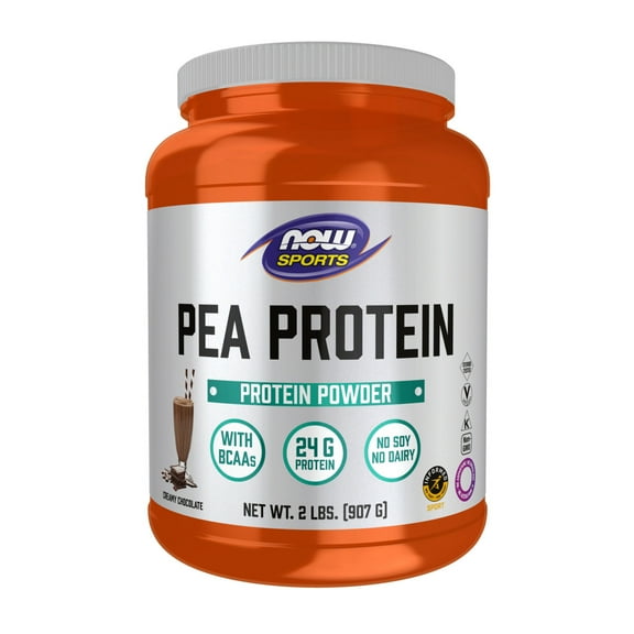 NOW Sports Nutrition, Pea Protein 24 g, Easily Digested, Creamy Chocolate Powder, 2-Pound