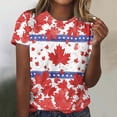 thumbnail image 3 of T-Shirt pour Femmes, Haut à Manches Courtes Col Rond Imprimé, Tissu Polyester Doux pour Usage Quotidien Décontracté et Occasions de Mode Automne, 3 of 4