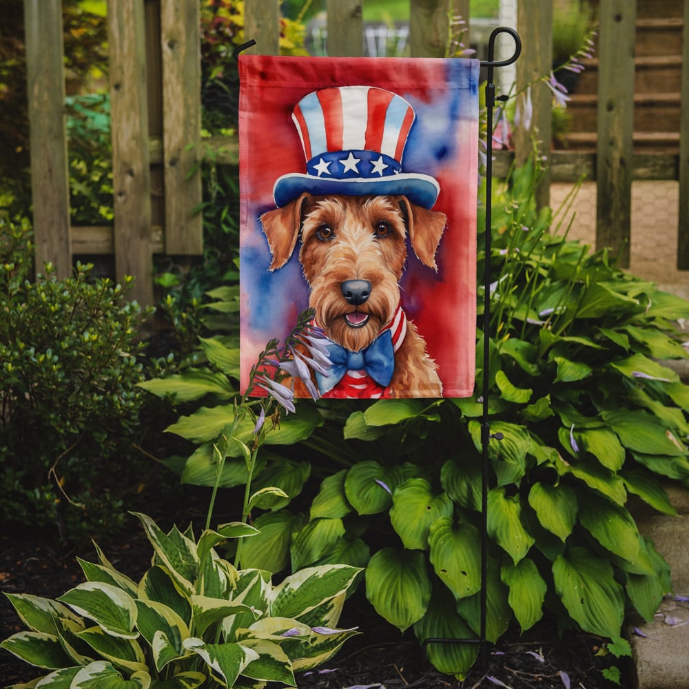Irish Terrier Patriotic Garden Flag 11.25 in x 15.5 in