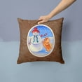 thumbnail image 2 of Carolines Treasures 7151PW1414 Snowman with Pomeranian Winter Snowman Fabric Decorative Pillow  14Hx14W multicolor, 2 of 4