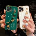 thumbnail image 2 of Funda de cadena de teléfono con corazón chapado de lujo, pulsera de Metal para iPhone 14, 13 Pro Max, 12, 11 MiNi, XR, XS, X, 7, 8 plus, SE Fivean unisex, 2 of 2