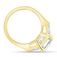thumbnail image 3 of ESTE ORIGIN 2.00Ct Emerald Cut Lab-Grown Diamond Trilogy Engagement Ring – Tapered Baguette Sides in 14K Yellow Gold for Women US 7.5, 3 of 7