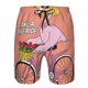 thumbnail image 3 of Balery Flamingo Riding a Bicycle Traje de Baño Estilo Hawaiano para Hombre, Shorts de Secado Rápido con Bolsillos-Large, 3 of 6