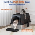 thumbnail image 2 of Stainless Steel Litter Box with Lid, XL Extra Large Cat Litter Box Enclosure, Front & Top Entry Covered Metal Cat Box with Steps & Scoop, Easy Cleaning, 2 of 17