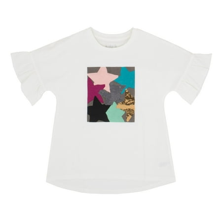 

KIDPIK Girls Ruffle Sleeve Flip Sequins Graphic Tee Size: 2T - XXL (16)