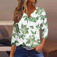 thumbnail image 1 of Fiudx Ofertas Flash Artículos En Oferta Blusa de Manga 3/4 Corta Estampada a La Moda para Mujer, Blusa Informal con Cuello Redondo, 1 of 5