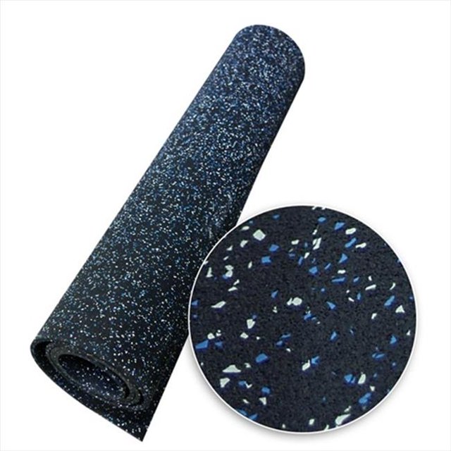 Rubber-Cal Rouleaux de Revêtement de Sol en Caoutchouc Recyclé - Acier Bleu, 72 x 48 x 0.19 Po.