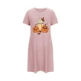 thumbnail image 5 of Sakmal Robe de Nuit Rose Moomoo pour Femmes Halloween Grande Taille Légère Courte Chemise de Nuit Imprimé Citrouille Manches Courtes Robes de Nuit pour Femmes, 5 of 5