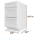 thumbnail image 2 of LUXEYARD Kitchen Base Cabinets, Base Cabinet with Drawers, RTA Cabinet, Unassembled, Shaker Style, Full Overlay for Kitchen, Laundry Room and More (White, 24" W X 34.5" H X 24" D), 2 of 8