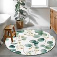 thumbnail image 4 of Sage Green Round Area&nbsp;Rug 4ft Watercolor Eucalyptus Leaves Pastoral Plant Leaf Non-Slip&nbsp;Washable Circle Rugs Soft Felt Indoor Floor Mat for Bedroom Kitchen Living Room Bathroom, 4 of 9