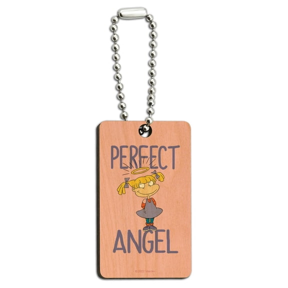 Rugrats Perfect Angel Wood Wooden Rectangle Keychain Key Ring