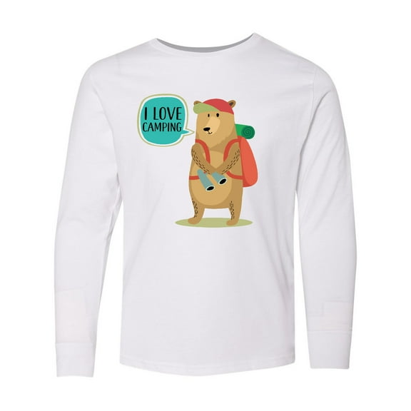 Inktastic I Love Camping Summer Camp Long Sleeve Youth T-Shirt