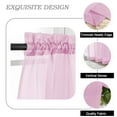 thumbnail image 6 of Patin Light Pink Sheer Curtains 36 Inch Length 2 Pcs, Kitchen Curtains Rustic Short Voile Airy Solid Color, Light Filtering Drapes Rod Pockets for Cafe Bedroom Basement, Each Panel 42" W x 36" L, 6 of 9