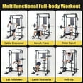 thumbnail image 2 of Danolapsi Power Cage, 2000Lbs Capacity Power Rack with Cable Crossover and Dual Independent Pulley System, Workout Cage with Storage Board, Squat Rack for Home Gym(ship in 2 boxes), 2 of 8