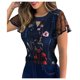 thumbnail image 1 of Pntutb moda mujer cuello redondo manga farol perspectiva punto malla manga Casual suelta top Pntutb Pntutb-993, 1 of 7