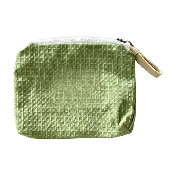Weave Textured Mini Zipper Pouch – Portable Storage Bag for Lipsticks, Earphones, Cash, and Small Daily Items – Solid Plain Solid Color Travel Organizer