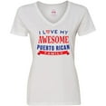 thumbnail image 3 of Inktastic Puerto Rico Love My Puerto Rican Family Women's V-Neck T-Shirt, 3 of 5