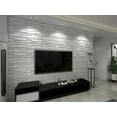 thumbnail image 3 of Dundee Deco 3D Wall Panels - Contemporary Bricks Paintable White PVC Wall Paneling for Interior Wall Decor, Pack of 5, Covers 13.5 sq. ft, 3 of 4