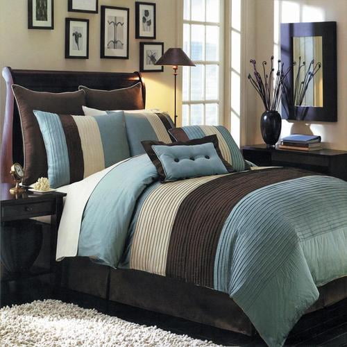 Hudson Blue Luxury 6-8 Piece Comforter Set Skirt Shams and Pillows All sizes 