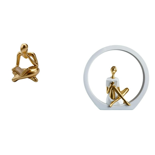 Figura De Niña Pensadora Abstracta, Estatua De Mujer, Estante De Mesa Para Sala De Estar, Estantería De Oficina, Centro De Mesa, Dormitorio, Regalo Para Lectores, Escultura De Granja,
