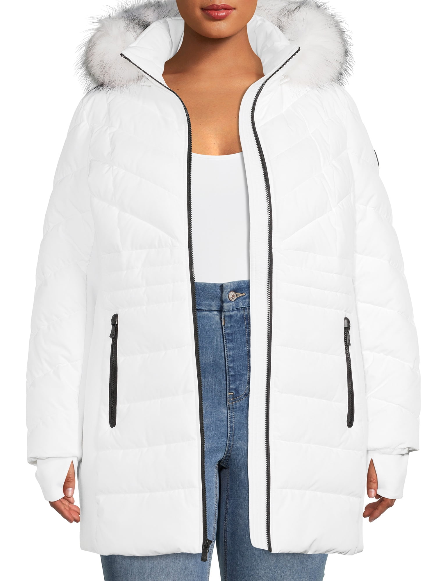 plus size hooded puffer jacket