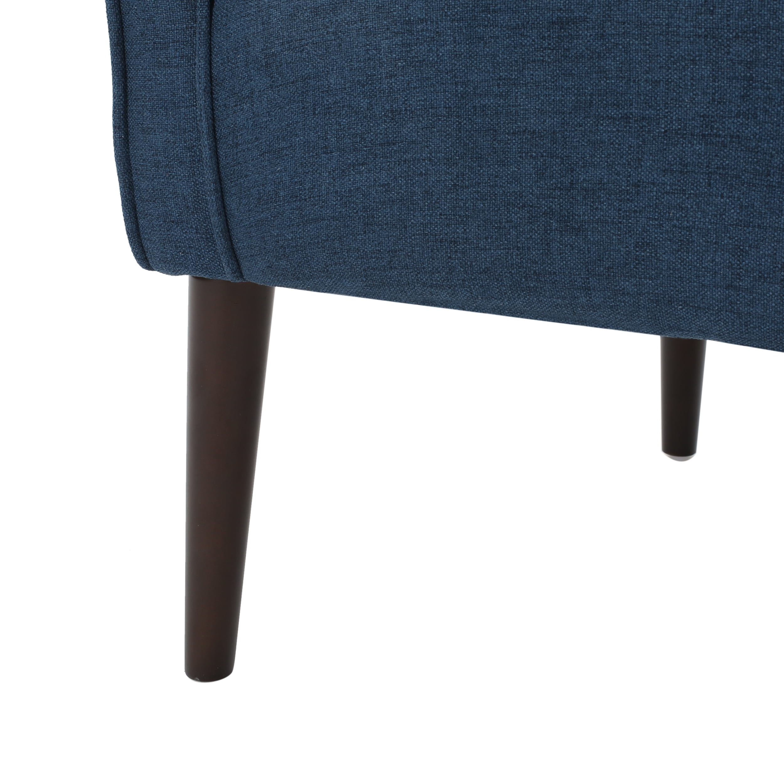 Noble House Queensbury Contemporary Button-Tufted Navy Blue Fabric Club Chair