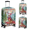 thumbnail image 2 of Merry Christmas Santa Reindeer Antlers Abyssinian Sleigh Xmas Winter Holiday Travel Luggage Cover Cat Lover Kitten Owner Gifts Suitcase Dust Protective Decor - 00023, 2 of 5
