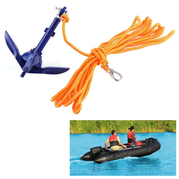 Kit de Anclaje, Aleació de Aluminio de Alta Resistencia Anchor Plegable De 7.1 Pulgadas de Larga Duracia para Barcos de Goma Kayaks