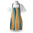 thumbnail image 3 of Vintage Apron Retro Vibrant Stripes Funky Lines Design Patterns Abstract Print, Unisex Kitchen Bib Apron with Adjustable Neck for Cooking Baking Gardening, Marigold Petrol Blue Beige, by Ambesonne, 3 of 3