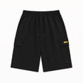 thumbnail image 2 of Men’s Cargo Shorts, 100% Polyester Elastic Waist Drawstring Shorts with Multi Pockets, Loose Fit Knee Length Casual Shorts for Summer Travel Outdoor Wear, 2 of 7