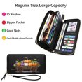 thumbnail image 3 of OIDERY Slim Zippered Purse with Wrist Strap Wallet with RFID Blocking for Women Autumn Harvest Pumpkins and Gourds Wooden Cart Valentine's Day, Mother's Day, Birthday Gifts, 3 of 10