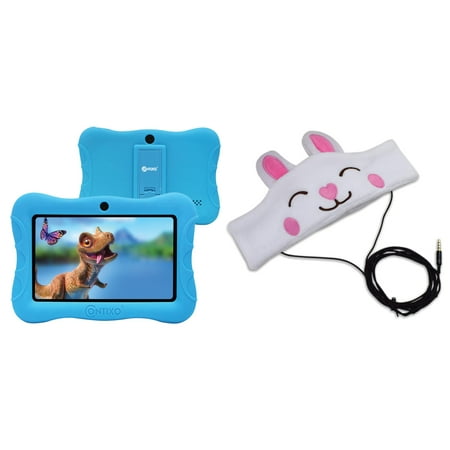 Contixo V9-3-32 BLUE V9-3 Kids Tablet (Blue) & H1-Rabbit Kid's Fleece Headphones (Rabbit)