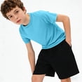 thumbnail image 6 of Boys Nylon Shirts Quick Dry Athletic T Shirts UPF 50+ Performance Cooling Shirt Short Sleeve Rash Guard Kids Top for Boys Girls 5-15 Years Blue, 6 of 9