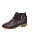 thumbnail image 2 of Willtoo Women Ankle Boots Metal Buckle Strap Low Block Heel Chelsea Booties Round Toe Side Zipper Short Boots Fashion Casual Shoes, 2 of 6