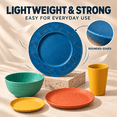 thumbnail image 6 of Homienly Unbreakable Dinnerware Set, 38-Piece Wheat Straw Dinnerware Set for 8, Plastic Plates Bowls & Cups, Reusable Stackable Microwave Safe Tableware, Dishware Set, Multicolor, 6 of 8