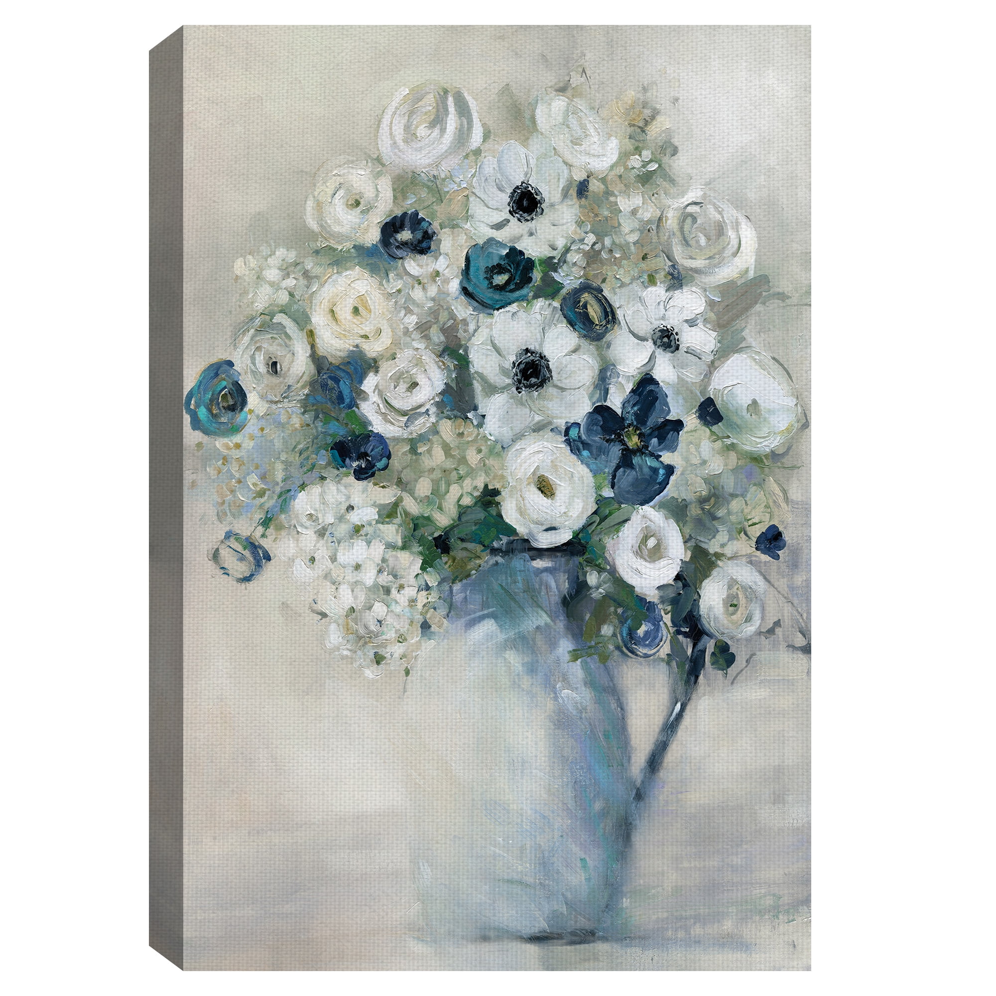 Masterpiece Art Gallery Anemone And Blue Bouqet By Sally Swatland Canvas Art Print 24" x 36"