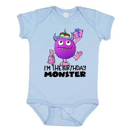

Inktastic I m the Birthday Monster- Purple Gift Baby Boy or Baby Girl Bodysuit