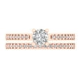 thumbnail image 2 of Clara Pucci 18K Rose Gold 0.86 Synthetic White Sapphire Engraveable Engagement Ring + Wedding Band Set, 2 of 7