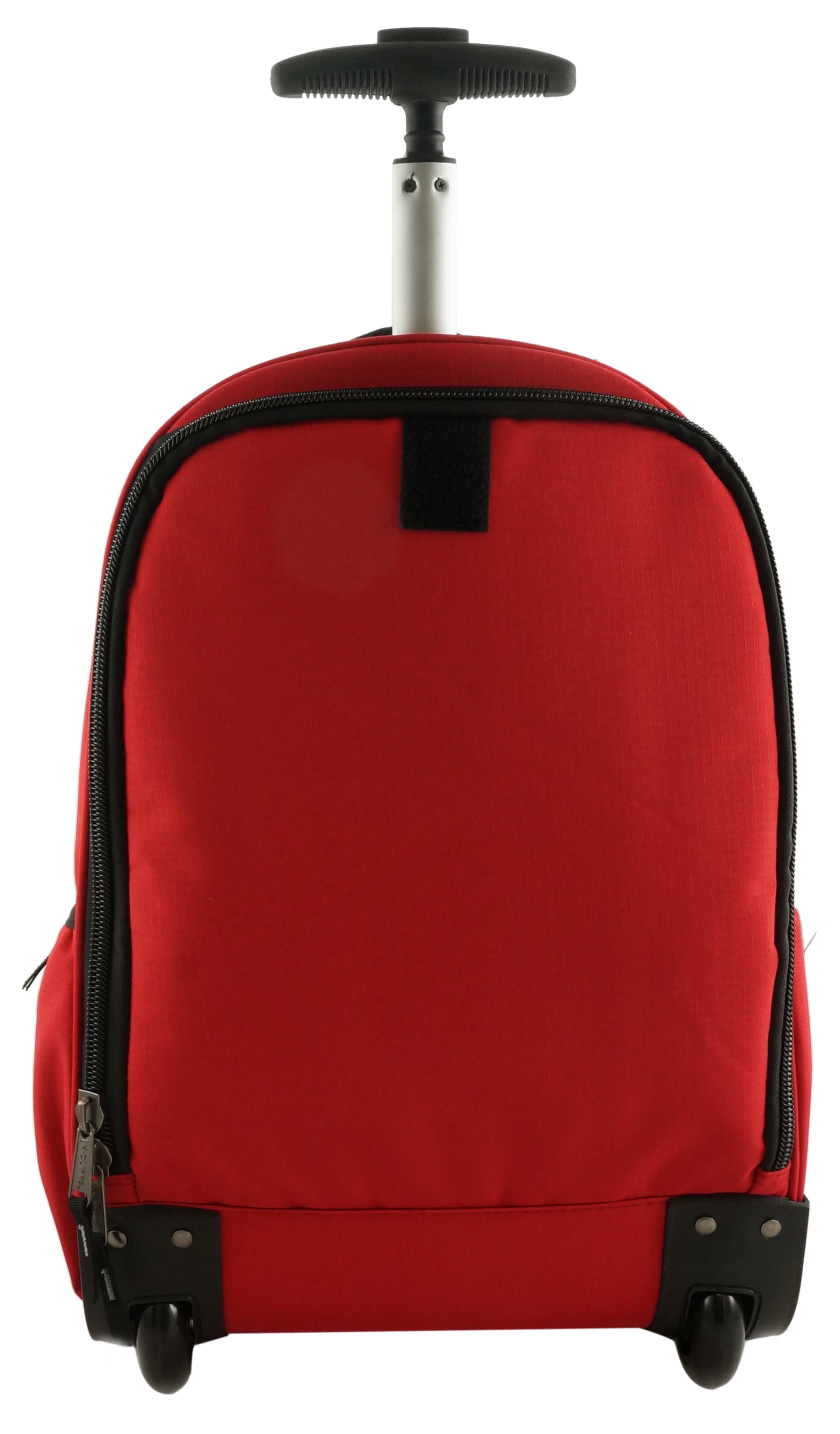 K-Cliffs Heavy Duty 17.5" Rolling Backpack w/Safety Reflective Stripe Red, Teen- Adult Unisex