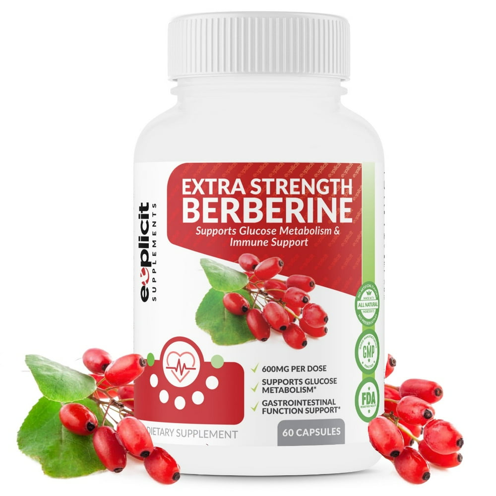 Berberine Supplement HCl 1200mg Max Strength Supports Glucose