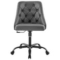 thumbnail image 6 of Modway Distinct Faux Leather Tufted Office Swivel Chair in Black and Gray, 6 of 10
