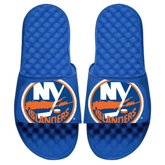 Men's ISlide Royal New York Islanders Blown Up Logo Slide Sandals