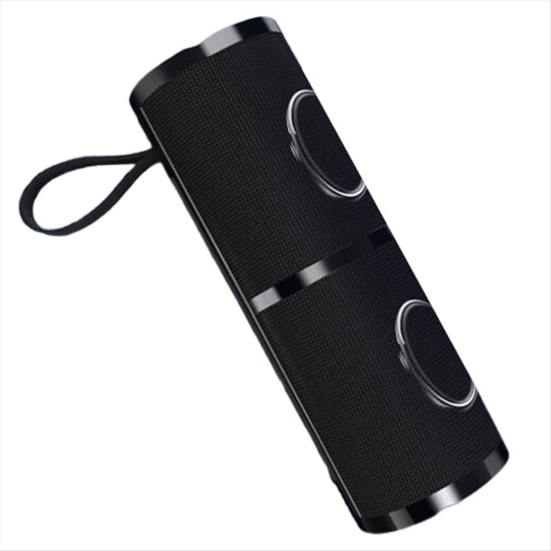 Altavoz Bluetooth Inalámbrico Portátil para Exteriores, Resistente Al Agua, con Subwoofer de Doble Bocina y de Sonido Envolvente, Luz RGB en Color Negro.