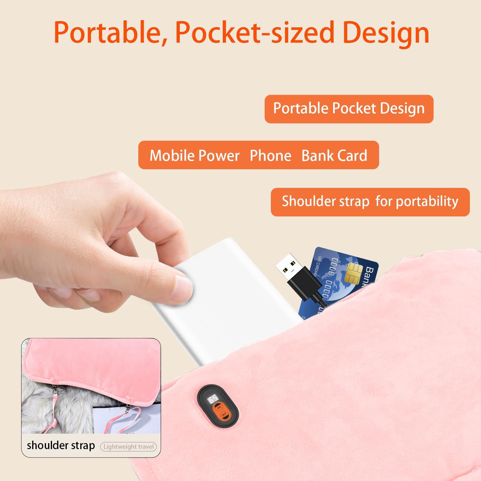 Humitech Rechargeable Hand Warmer with 10000mAh Power Bank, Graphene Heating, 6 Heat Settings & Double-Sided Warmth for Outdoor Activities, Pink